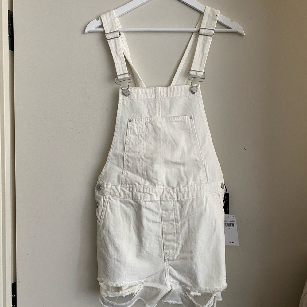 Blank NYC Distressed Denim Overall Shorts - Picture 4 of 7